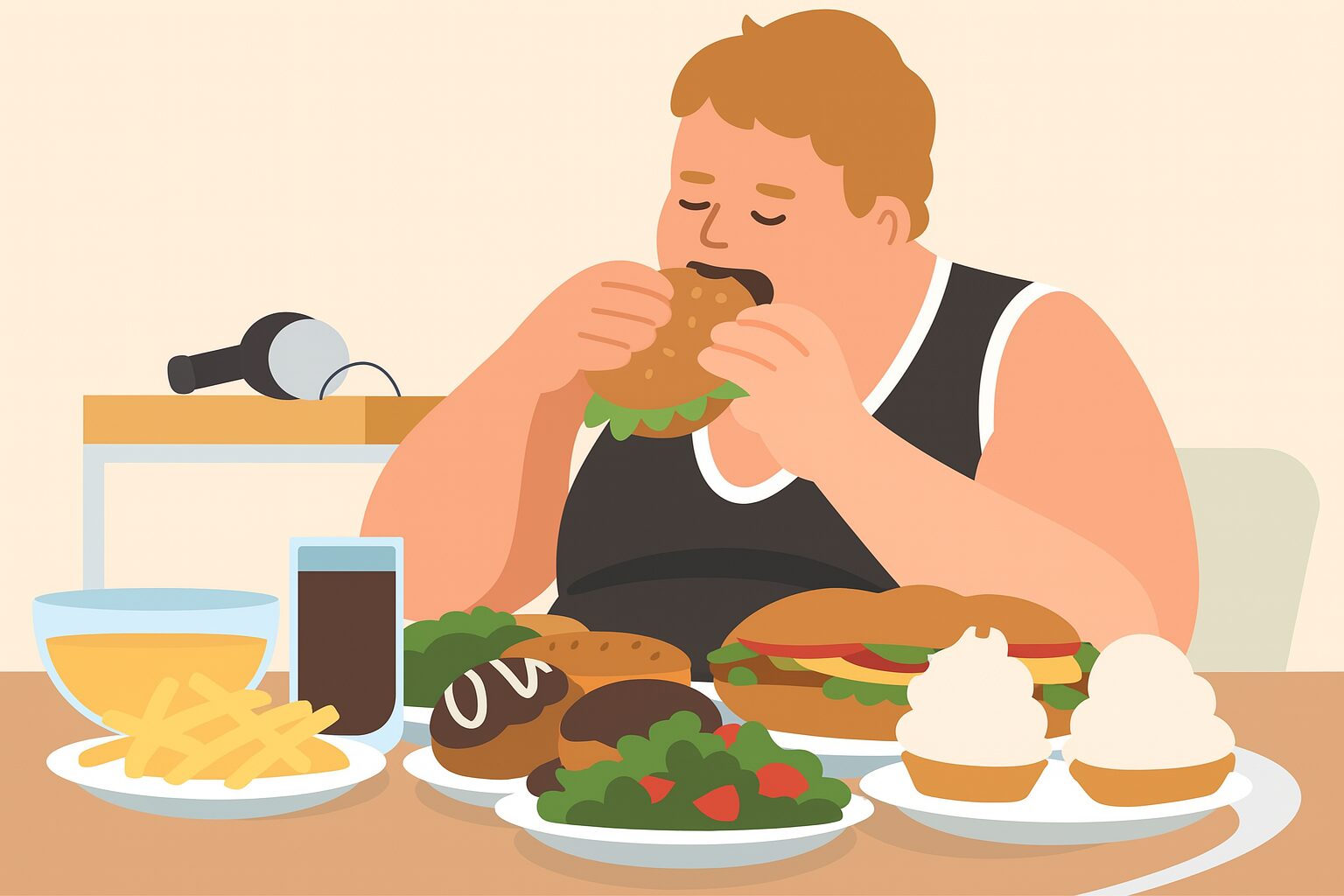 Biểu đồ liên hệ giữa chứng cuồng ăn và béo phì