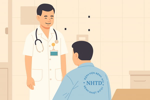 Hình ảnh mô tả tình trạng nóng gan và băn khoăn nên điều trị ở đâu