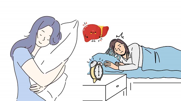 Hình minh họa người viêm gan khó ngủ