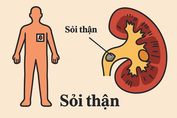 Ảnh minh họa sự khác biệt giữa sỏi thận và sỏi mật trong quá trình giảm cân