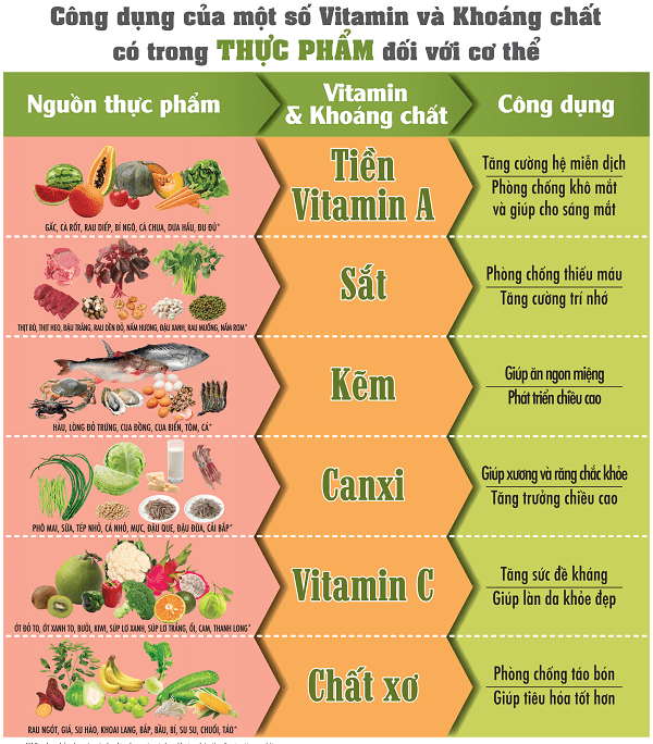 Phân biệt các loại vitamin trong dinh dưỡng
