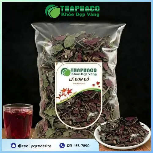 Lá đơn đỏ khô được sử dụng để sắc uống hoặc ngâm rửa
