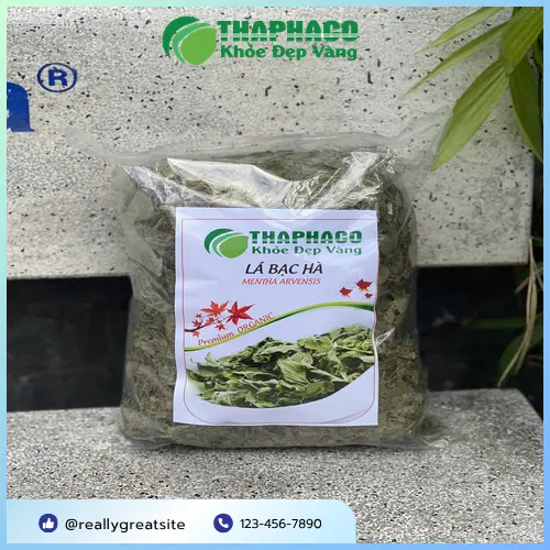 Quy trình đóng gói lá bạc hà tại THAPHACO
