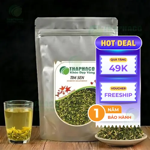 Tim sen khô và trà tim sen