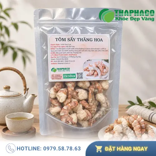 Tôm sấy thăng hoa đóng gói phục vụ nhà hàng và đại lý